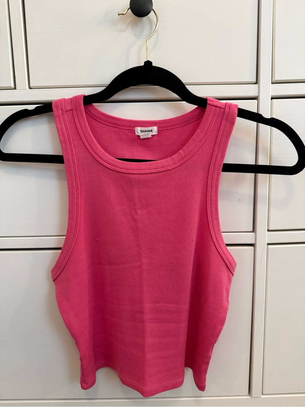 Garage Vibrant Hot Pink Ribbed Tank